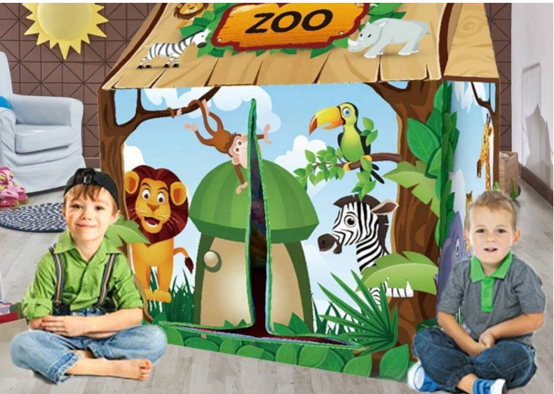Barraca floresta infantil, casinha portátil dobrável