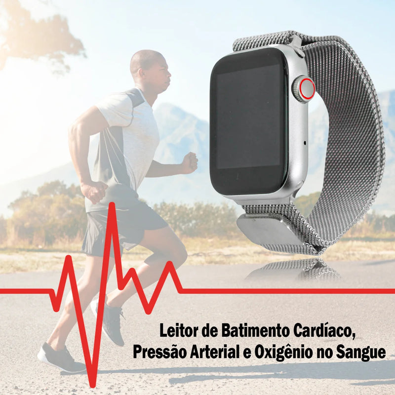 Relógio inteligente smartwatch Android & iOS  Bluetooth C/ Pulseira Magnética QS18
