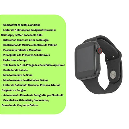 Relógio inteligente smartwatch Android & iOS  Bluetooth C/ Pulseira Magnética QS18