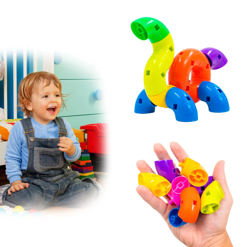 Brinquedo de montar colorido interativo plástico de encaixar
