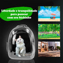 Mochila pet visão panorâmica. Passeios com cães e gatos.
