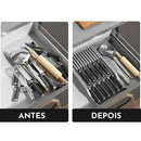 Organizador de gaveta porta facas utensílios cozinha faqueiro retrátil