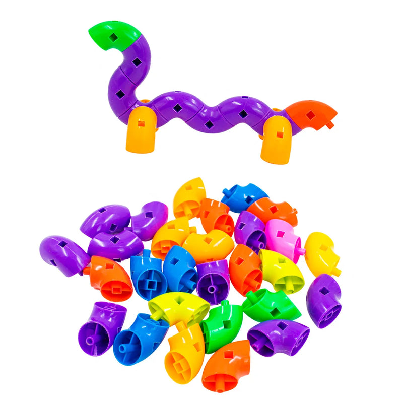 Brinquedo de montar colorido interativo plástico de encaixar