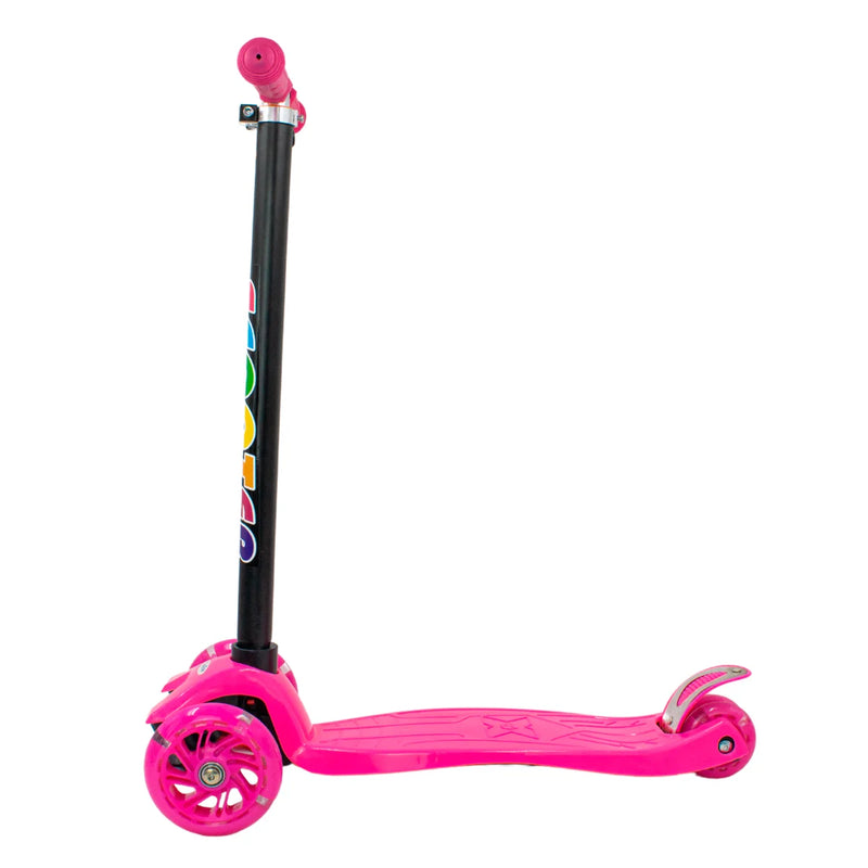 Patinete regulável infantil 4 rodinhas com led - Brinquedo esporte - Até 60Kg
