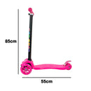 Patinete regulável infantil 4 rodinhas com led - Brinquedo esporte - Até 60Kg