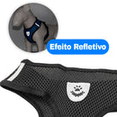Coleira peitoral com cuia para cães e gatos com refletivo