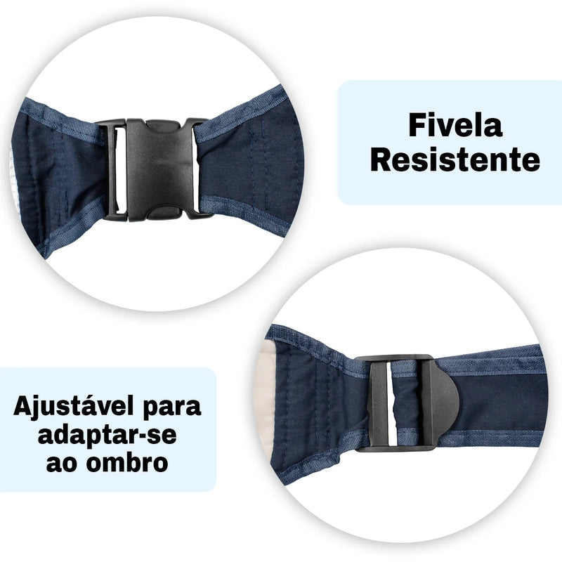 Carregador canguru ajustável.